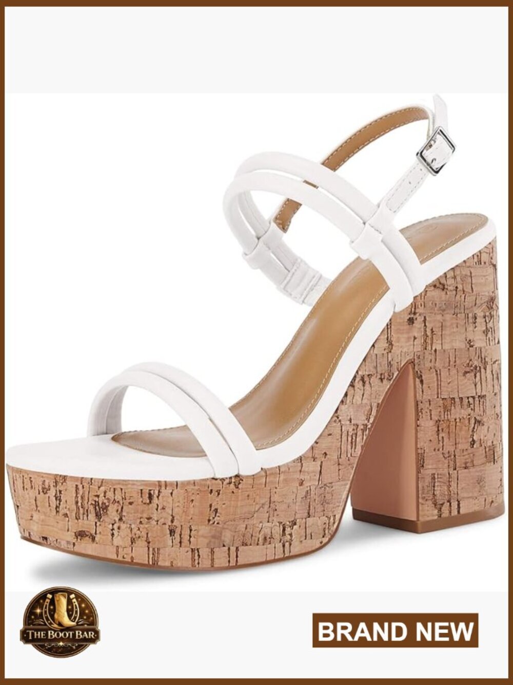 Womens Cork Wedge Sandals Open Toe Platform Slingback Ankle Strap Buckle Heels